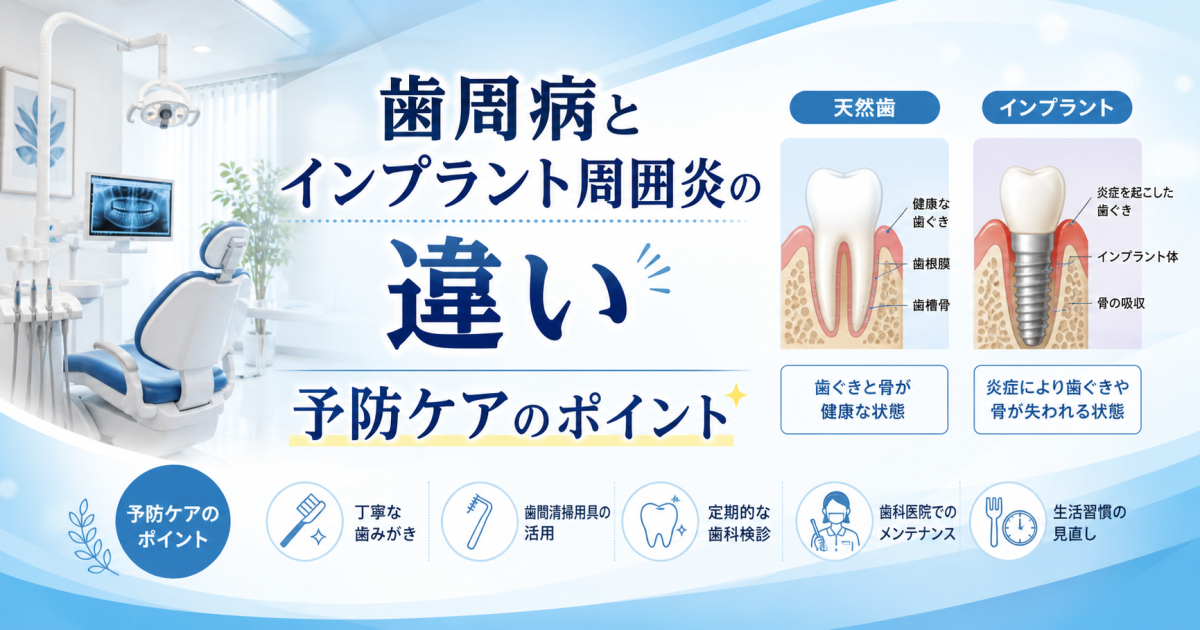 歯周病の既往がある方へ｜インプラント周囲炎の違いと予防ケア