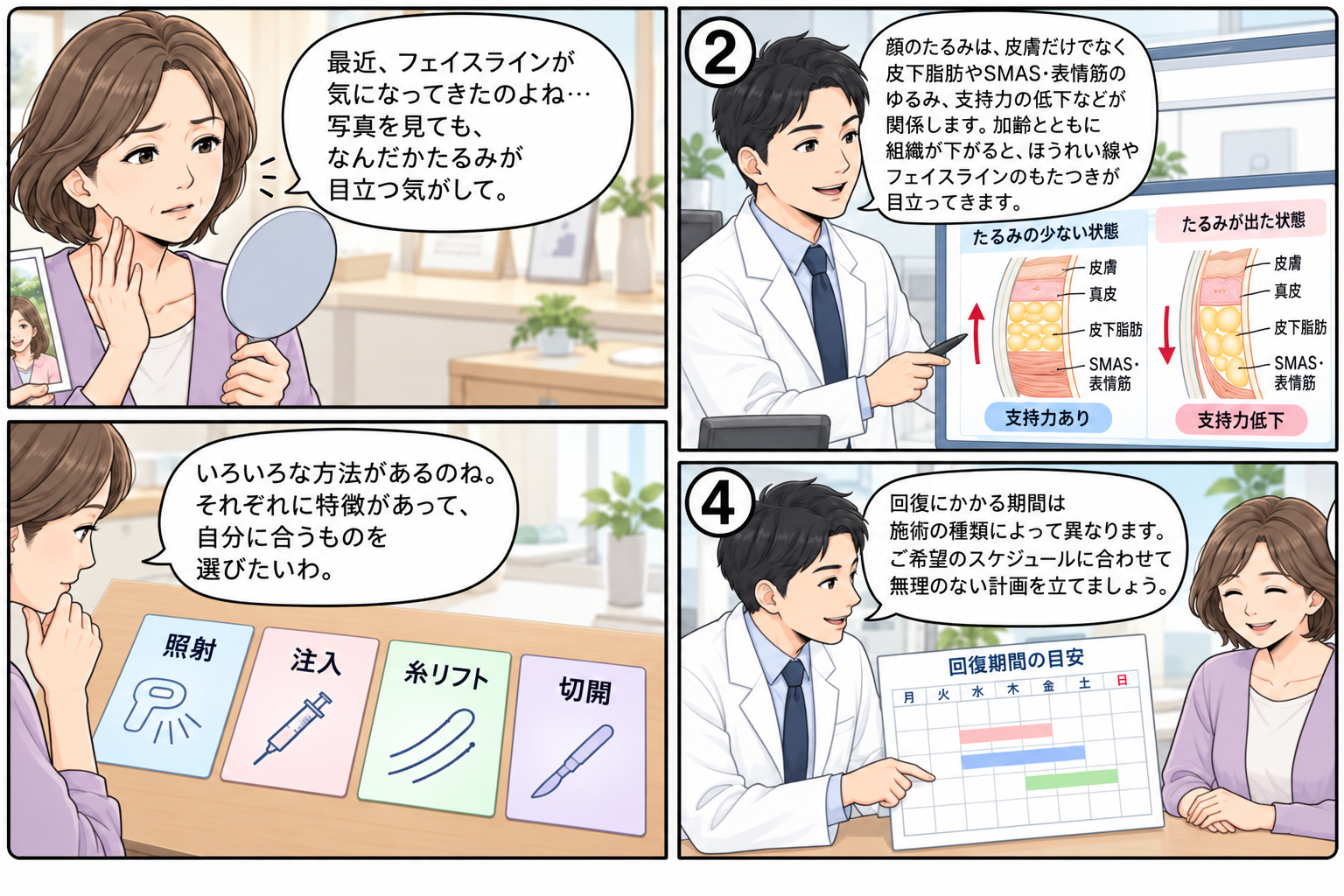 50代のたるみ治療|切らない施術の限界と手術のダウンタイム